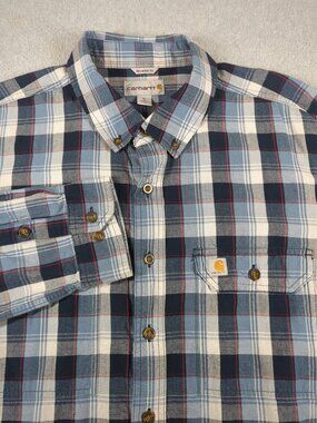 Carhartt Shirt Men's XL Tall Plaid Relaxed Fit Button Down Flannel Workwear